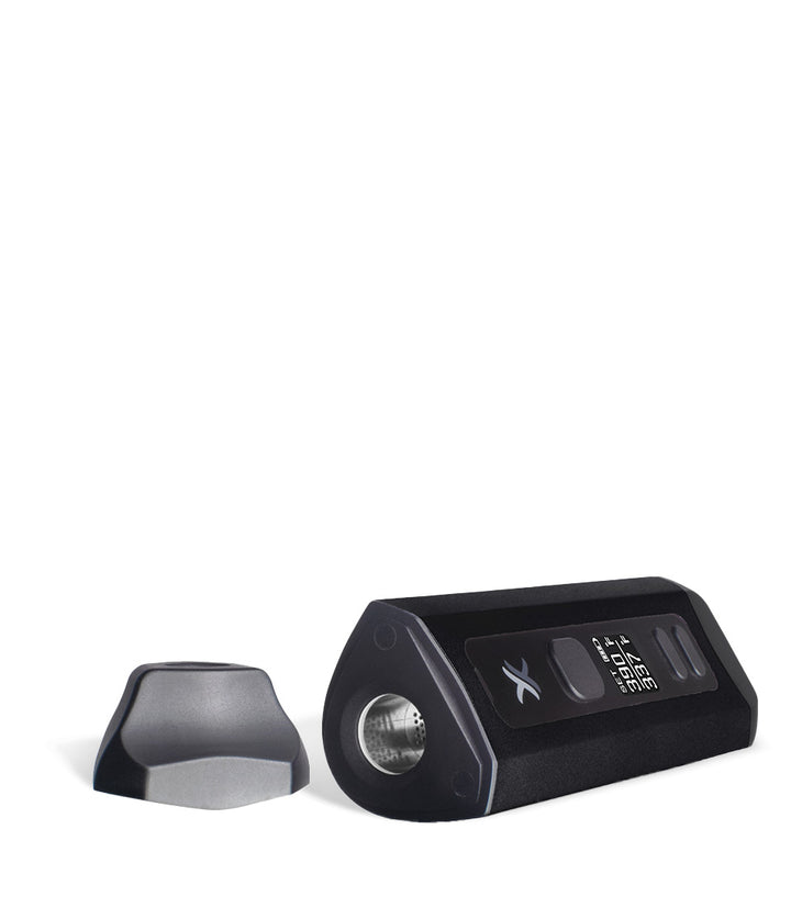 Black top view Exxus Vape Mini Plus Vaporizer on white background