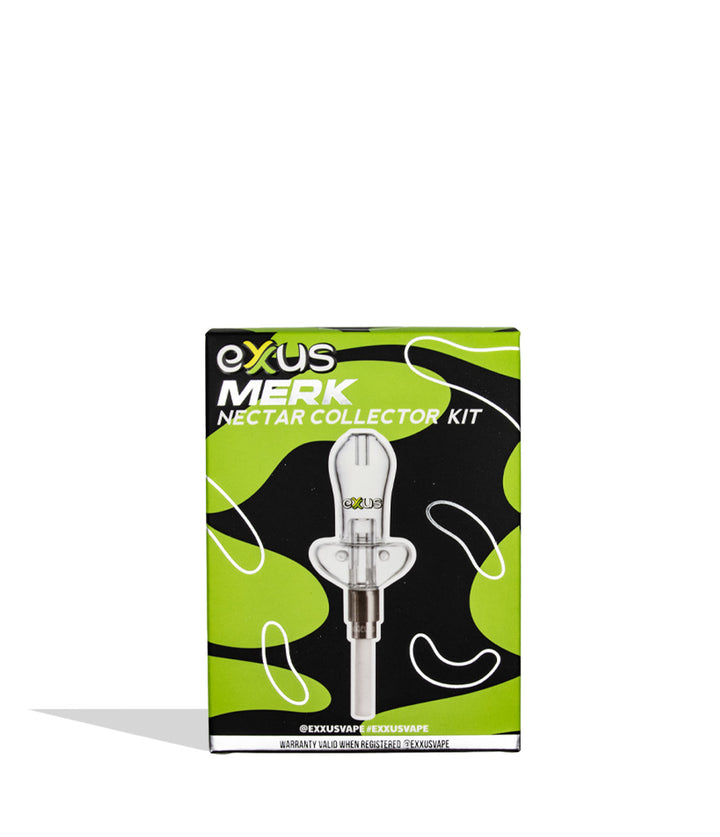 exxus merk box front view on white background in clear