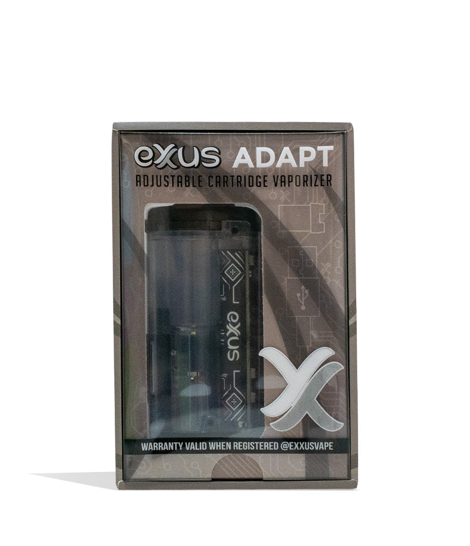 Clear Exxus Vape Adapt Cartridge Vaporizer Packaging Front View on White Background