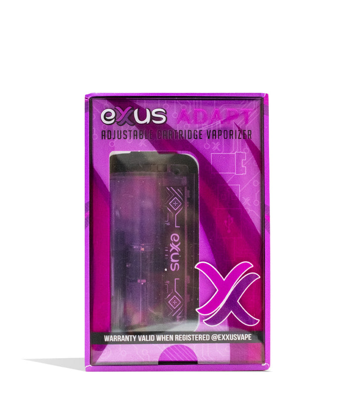 Purple Exxus Vape Adapt Cartridge Vaporizer Packaging Front View on White Background