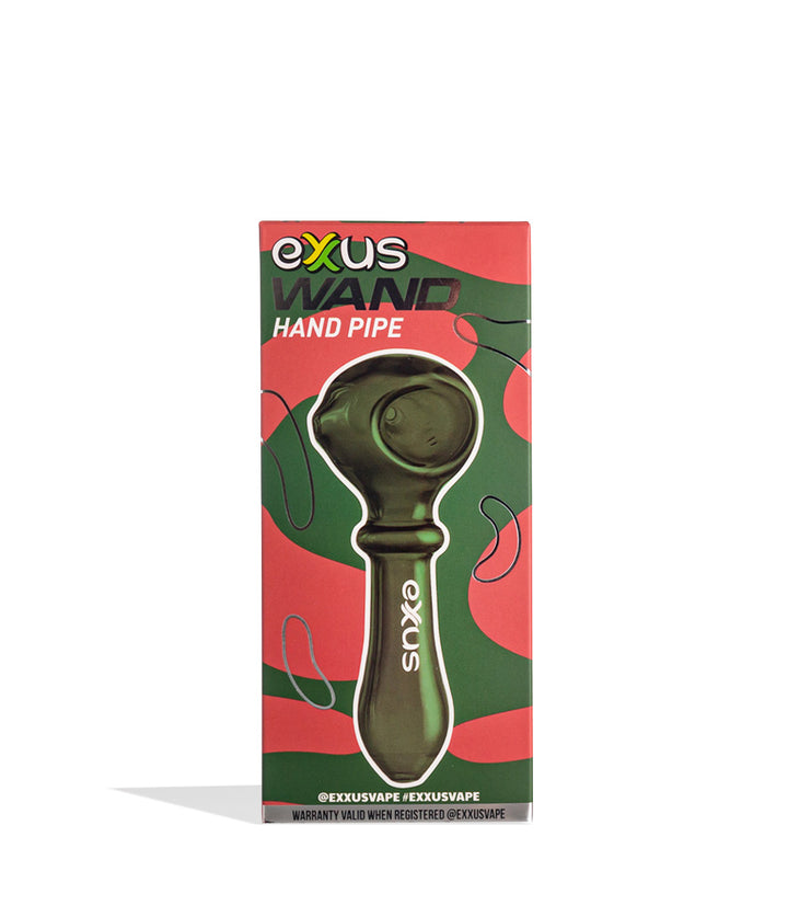 Green Exxus Wand Hand Pipe Packaging Front View on White Background