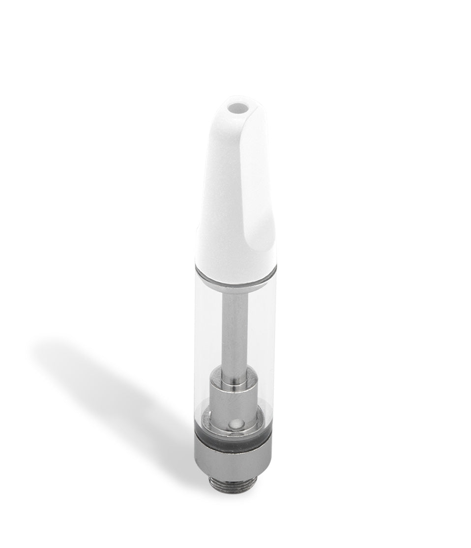 White Exxus Vape EX6 1ml Oil Cartridge Above View on White Background