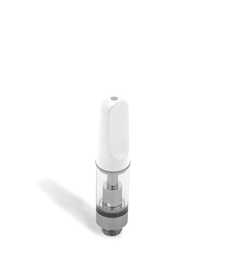 White Exxus Vape EX6 .5ml Oil Cartridge Above View on White Background