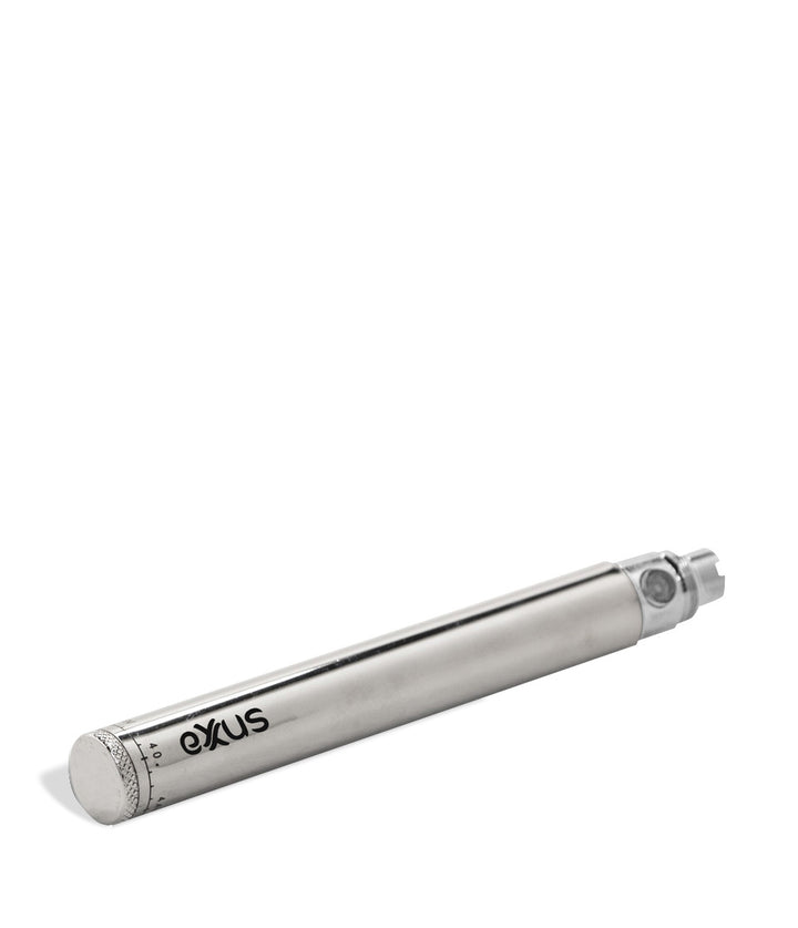 Silver Exxus Vape 1100 Cartridge Vaporizer Bottom View on White Background