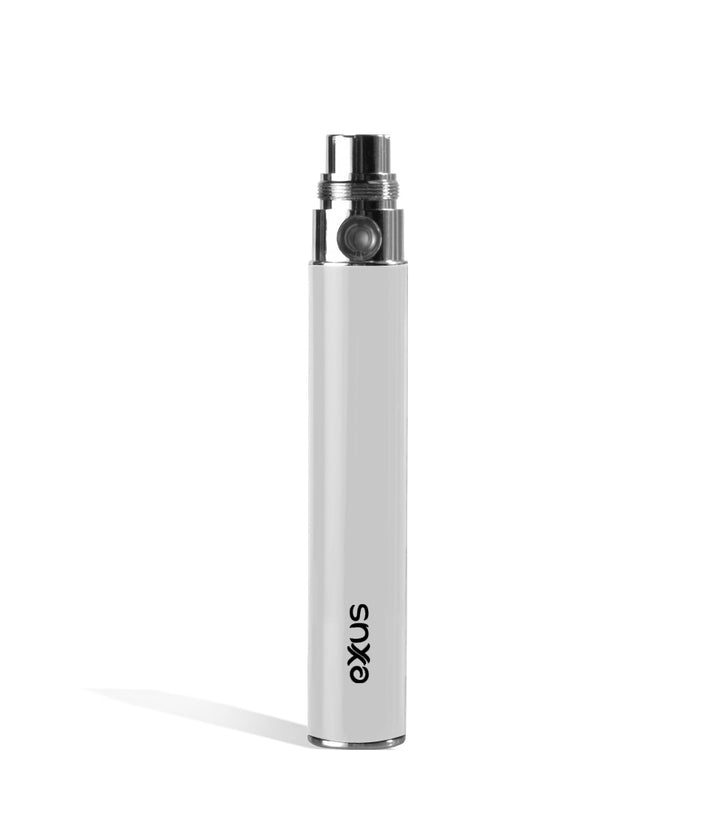 White Exxus Vape Ego 900 mah Battery Front View on White Background