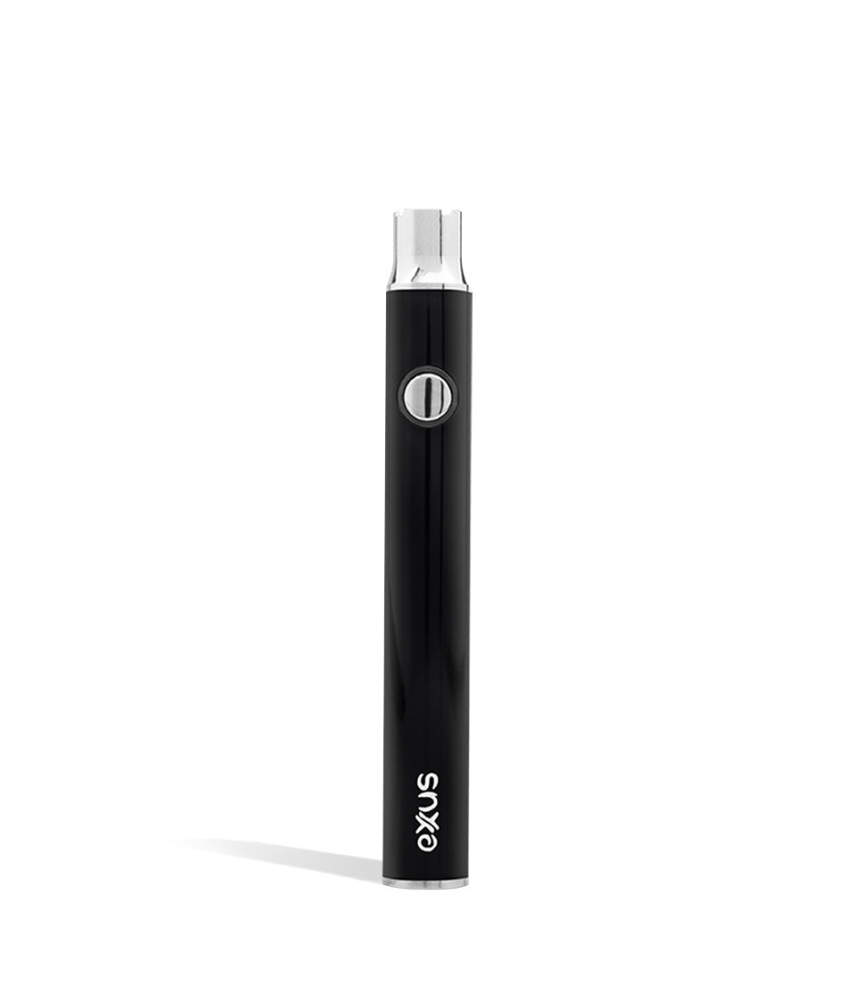 Black front view Exxus Vape Plus VV Cartridge Vaporizer on white background