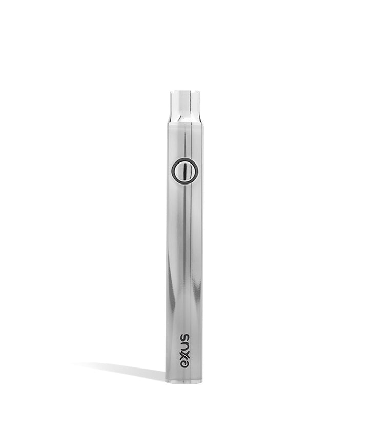 Silver front view Exxus Vape Plus VV Cartridge Vaporizer on white background