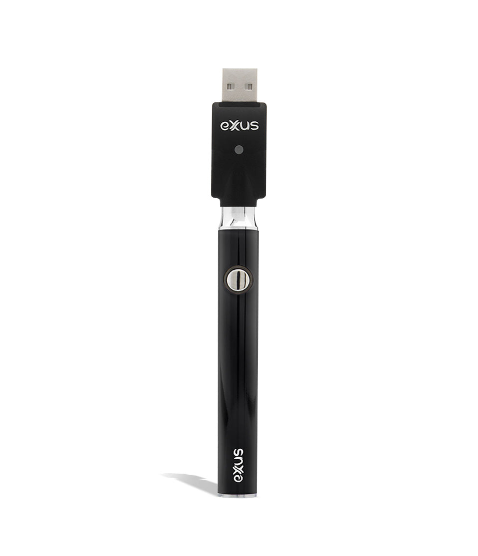 Cosmic Black w/USB Exxus Vape Plus VV Cartridge Vaporizer on white background