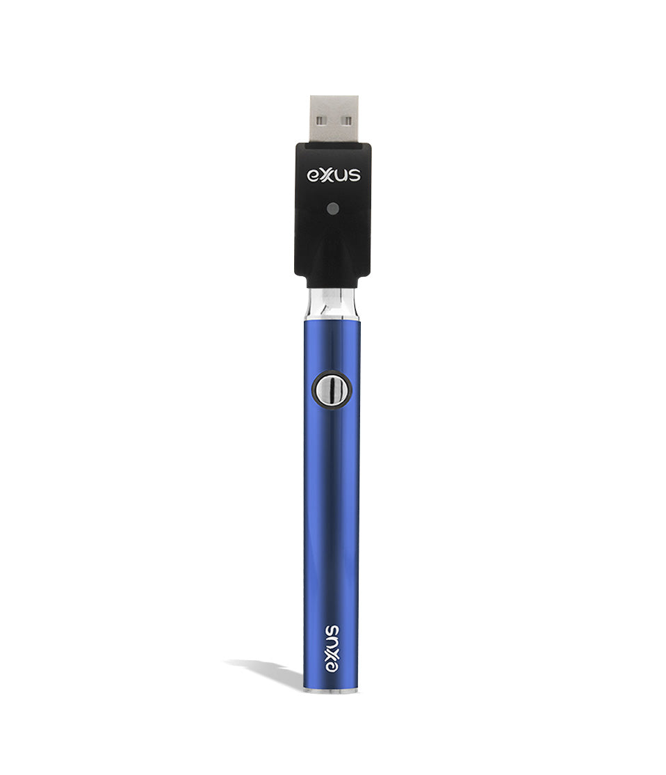 Cosmic Blue w/USB Exxus Vape Plus VV Cartridge Vaporizer on white background