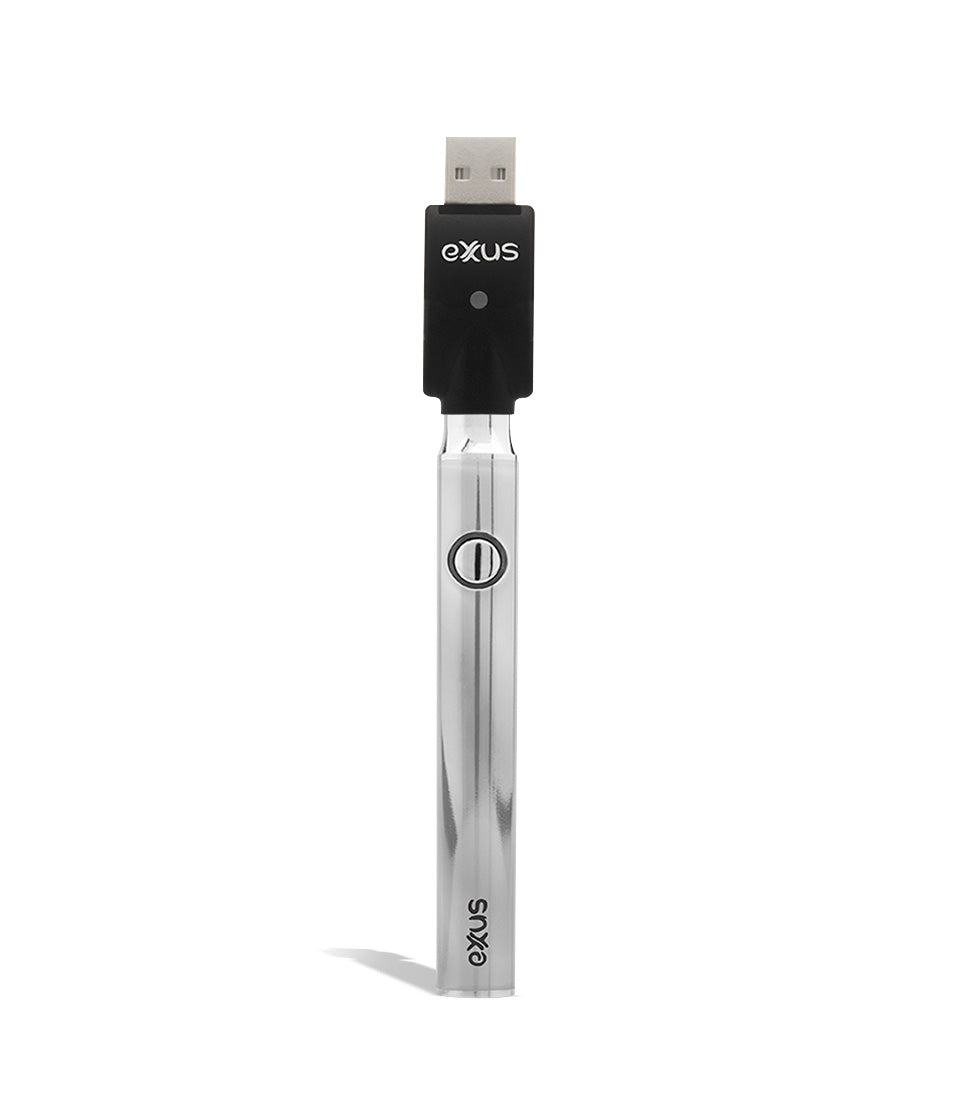 Silver w/USB Exxus Vape Plus VV Cartridge Vaporizer on white background