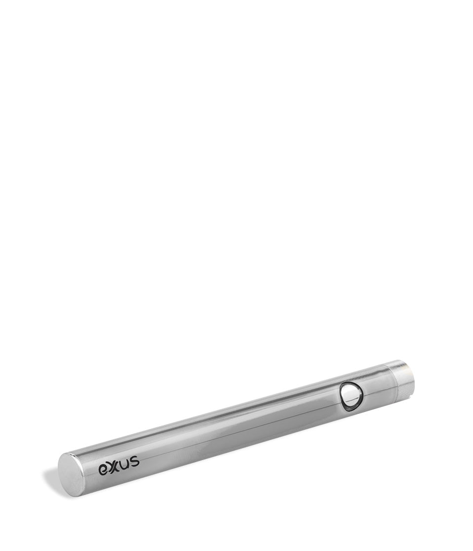 Silver bottom view Exxus Vape Slim VV Cartridge Vaporizer on white background