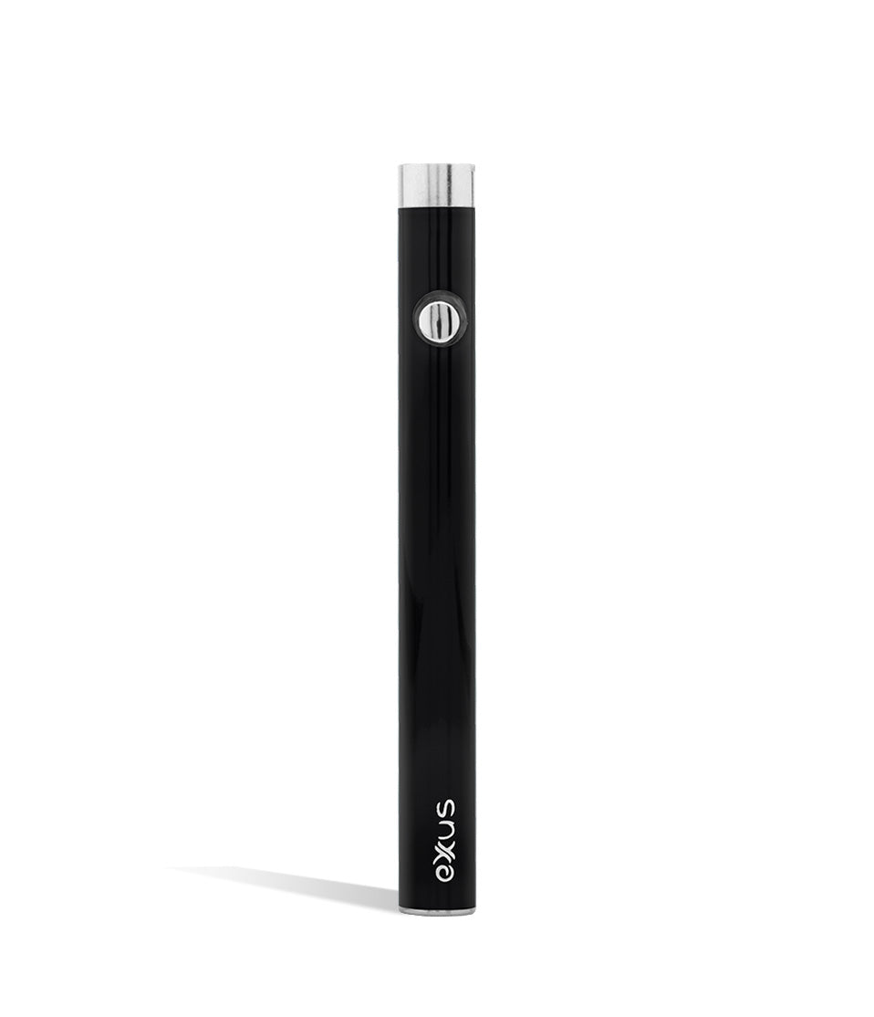 Black front view Exxus Vape Slim VV Cartridge Vaporizer on white background