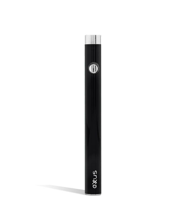 Black front view Exxus Vape Slim VV Cartridge Vaporizer on white background