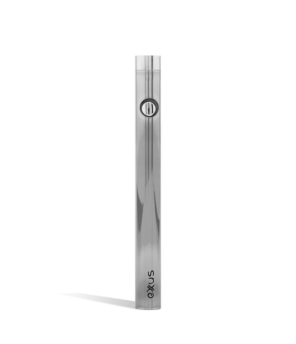 Silver front view Exxus Vape Slim VV Cartridge Vaporizer on white background