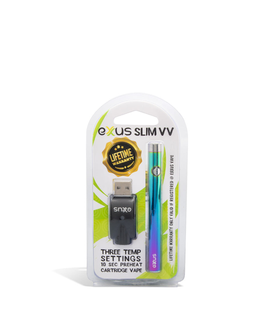 Full Color packaging Exxus Vape Slim VV Cartridge Vaporizer on white background