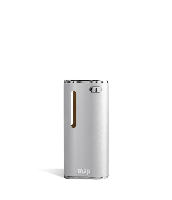 Silver front view Exxus Vape Snap Cartridge Vaporizer on white background