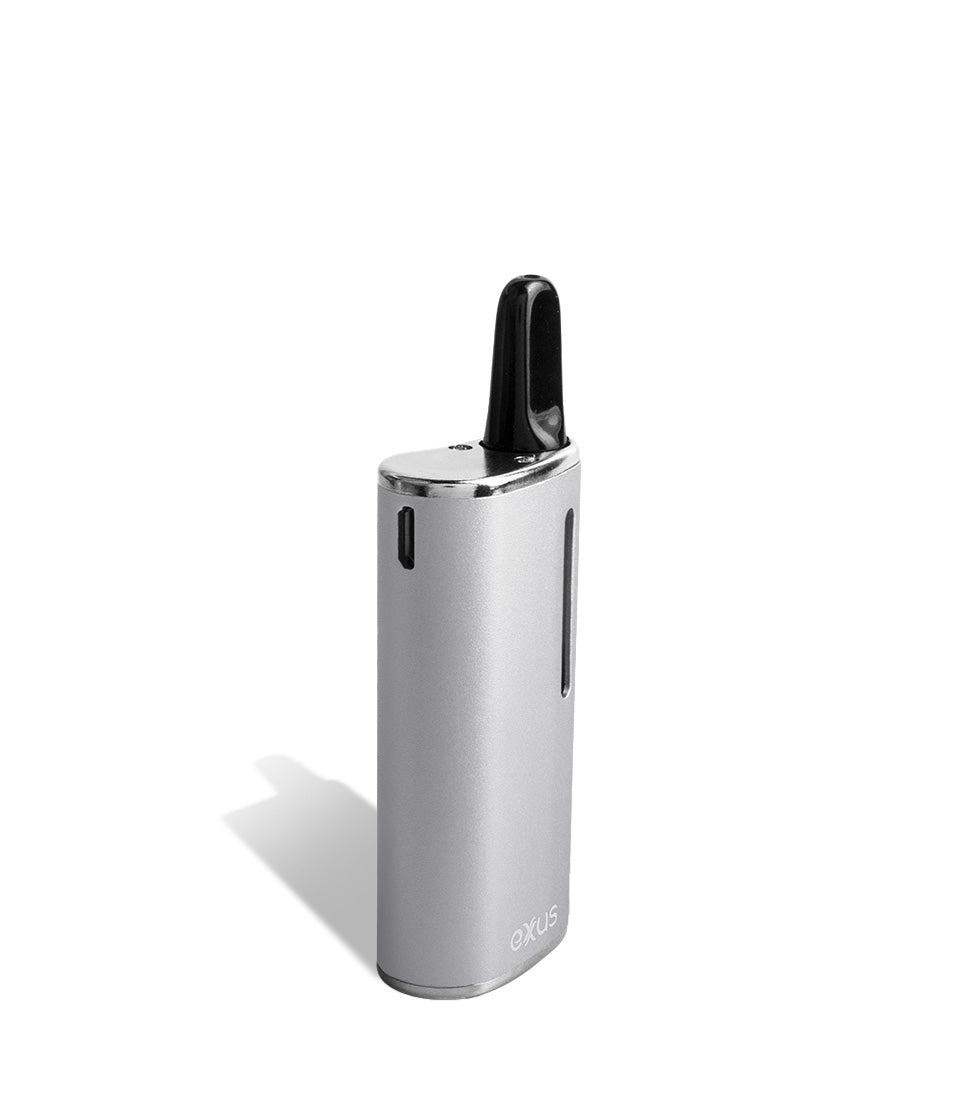 Silver back view Exxus Vape Snap Cartridge Vaporizer on white background