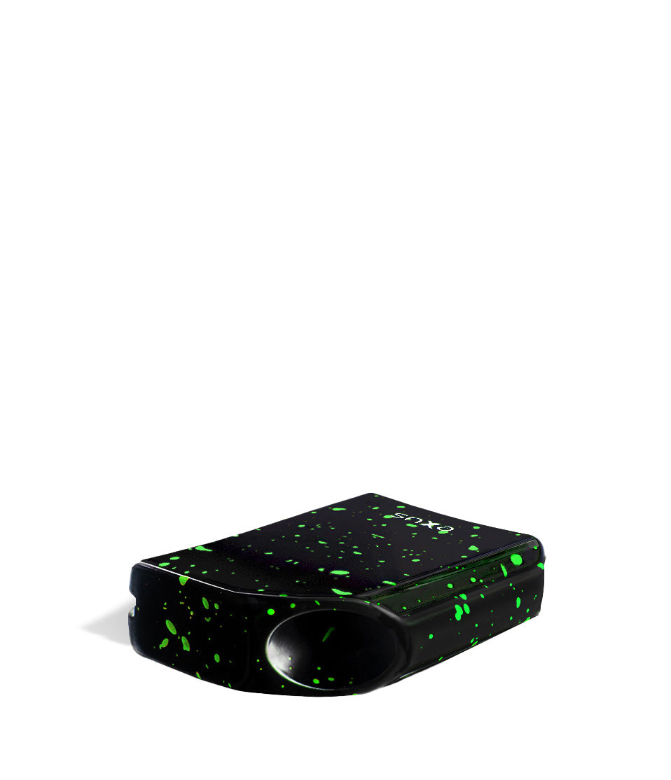 Black Green Spatter top view Exxus Vape MiCare Cartridge Vaporizer on white background