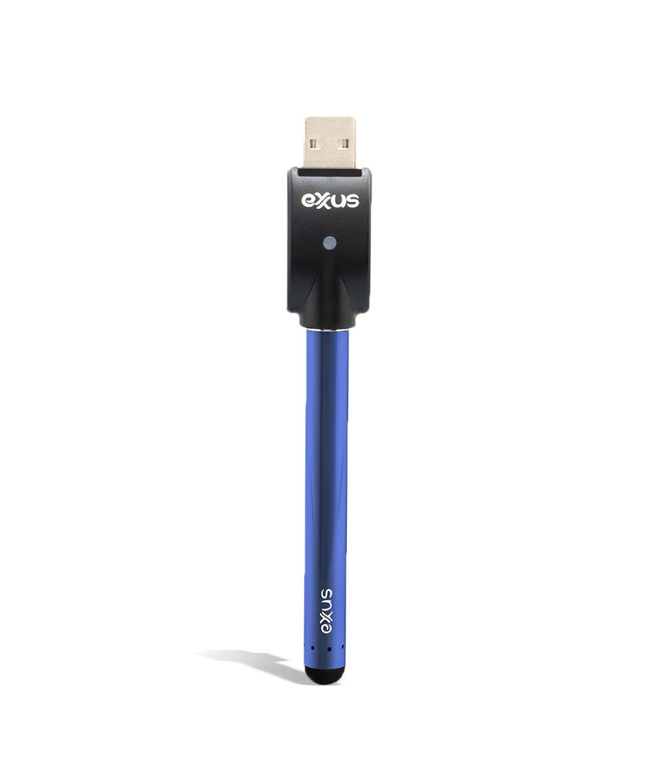 Blue w/USB Exxus Vape Slim Auto Draw Cartridge Vaporizer on white background