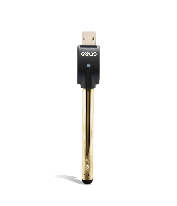 Gold w/USB Exxus Vape Slim Auto Draw Cartridge Vaporizer on white background