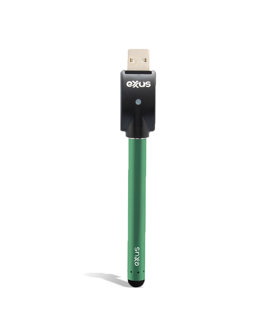 Cosmic Green w/USB Exxus Vape Slim Auto Draw Cartridge Vaporizer on white background