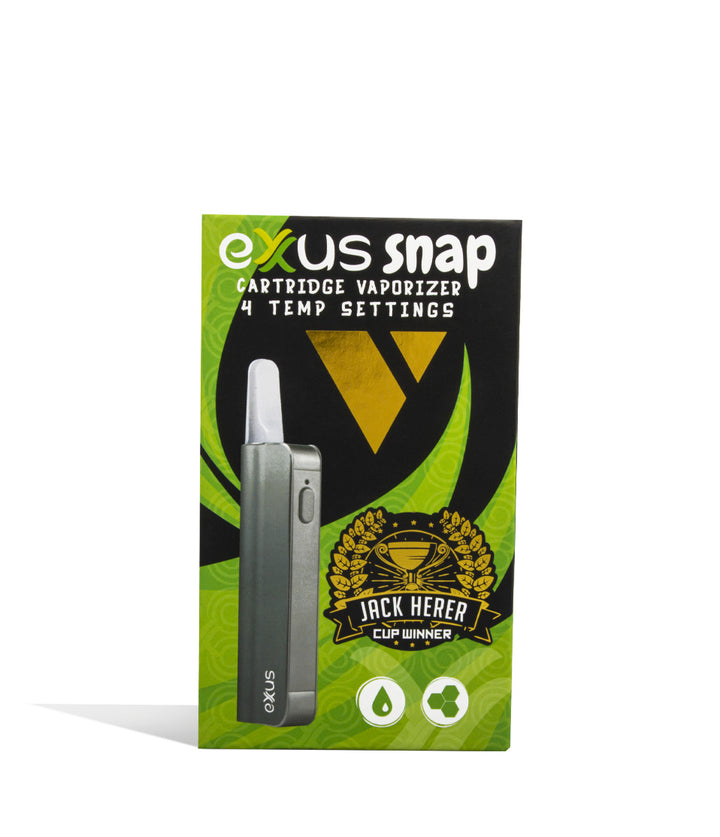 Gunmetal Packaging Exxus Vape Snap VV Cartridge Vaporizer on white background