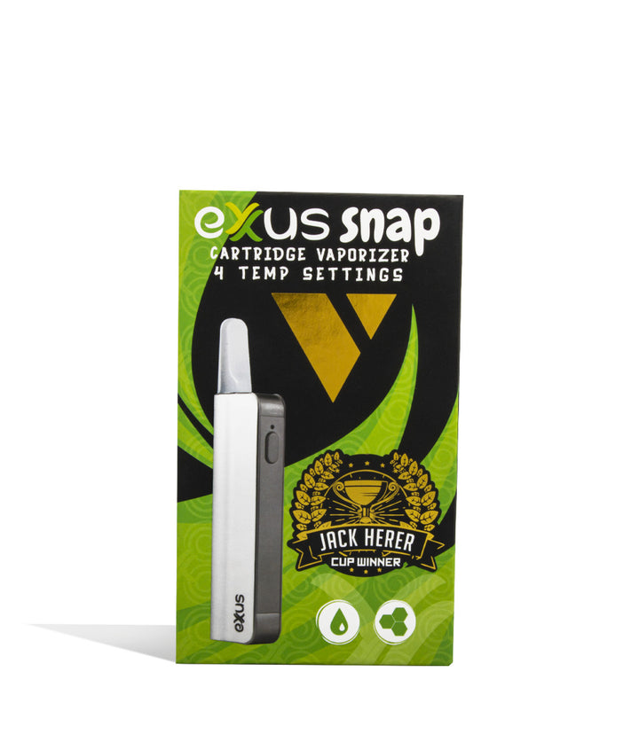 White Packaging Exxus Vape Snap VV Cartridge Vaporizer on white background