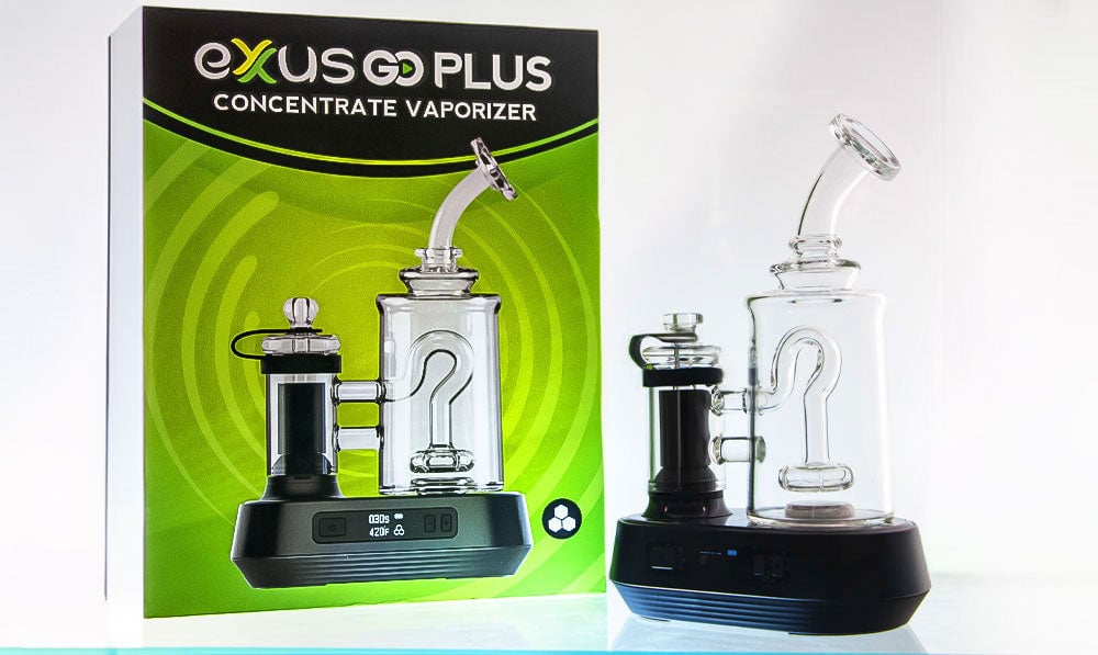 Exxus Go Plus standing on reflective surface in front of white background