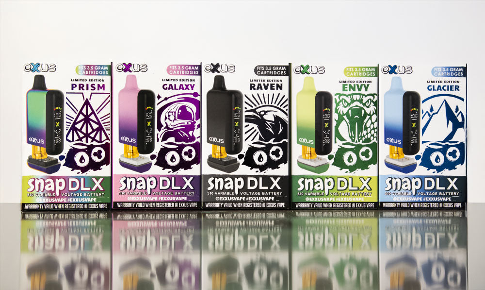 Snap DLX packaging across a white wall