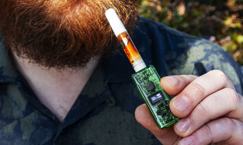 Bearded man holding Exxus Claro during spring