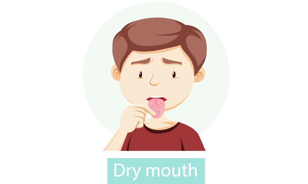 Graphic of a man sticking out a dry tongue