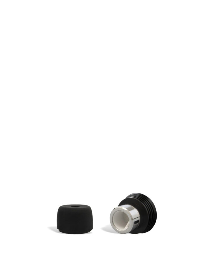 side view w/ open cap Exxus Vape VRS Atomizer on white background