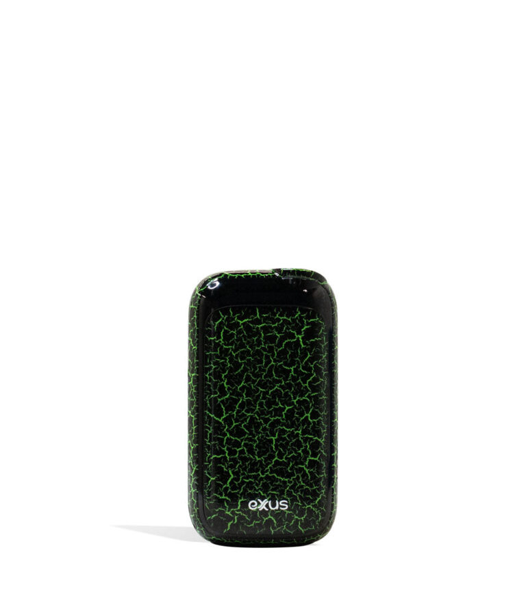Black Green Crackle Exxus Vape Rizo 510 Thread Battery Front View on White Background