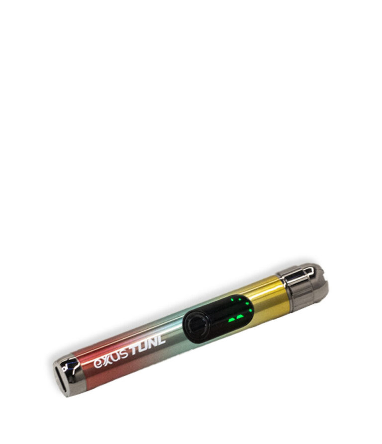 Full Color Exxus Vape TUNL 510 Thread Battery Down View on White Background