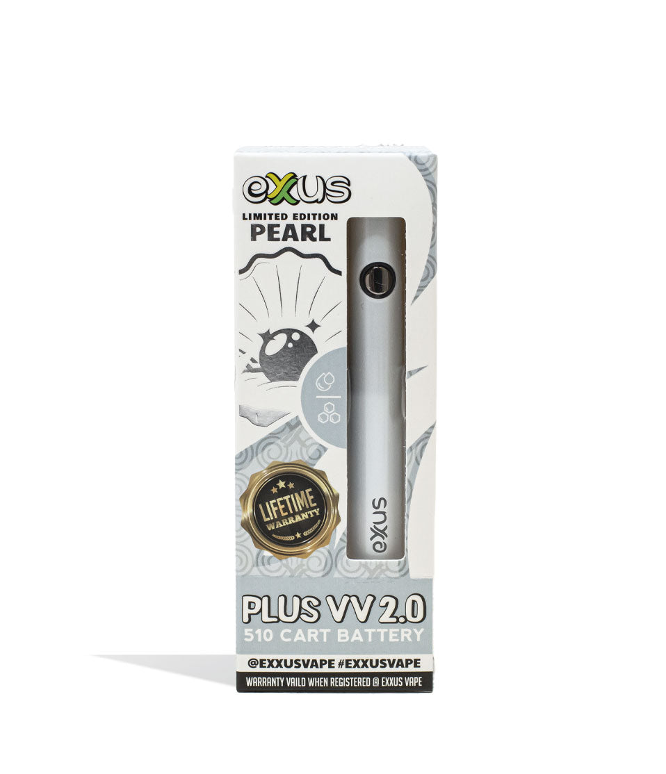 Pearl Exxus Vape Plus VV 2.0 510 Thread Battery Packaging Front View on White Background