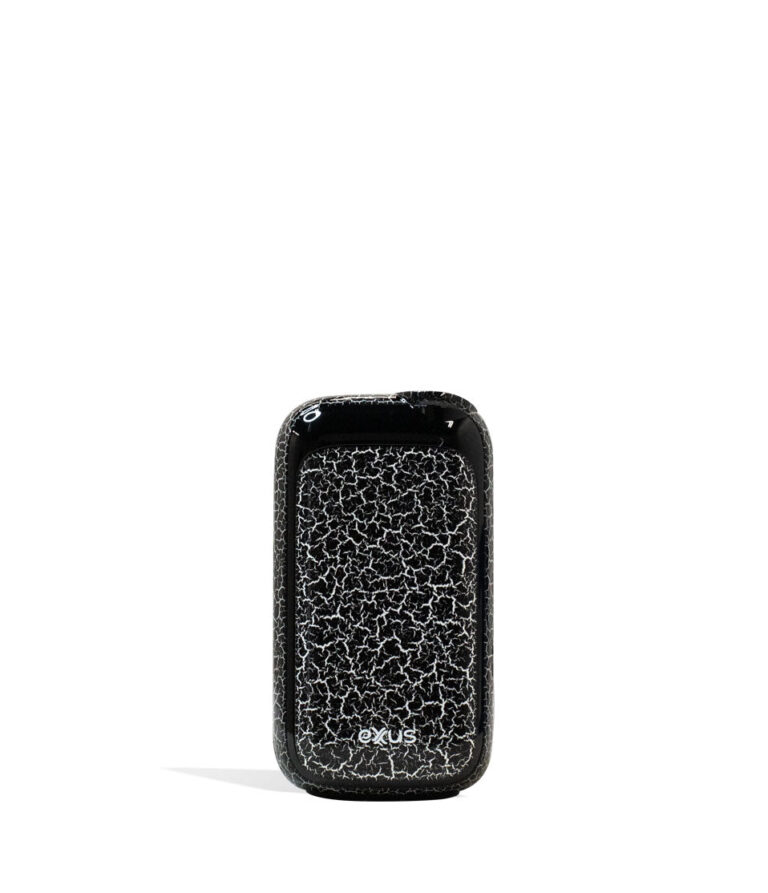 Black White Crackle Exxus Vape Rizo 510 Thread Battery Front View on White Background