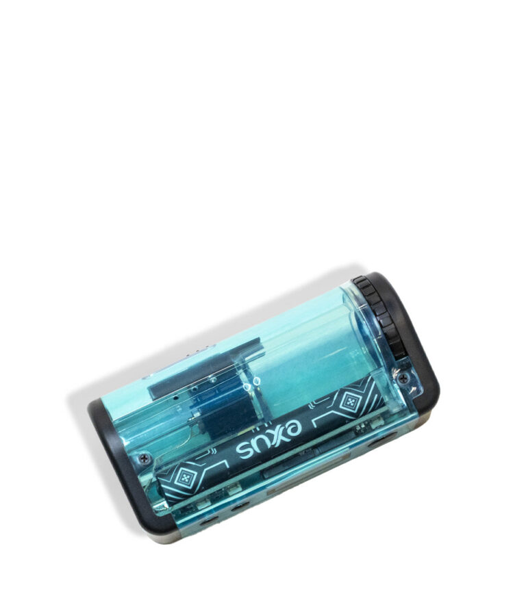 Blue Exxus Vape Adapt 510 Thread Battery Above View on White Background