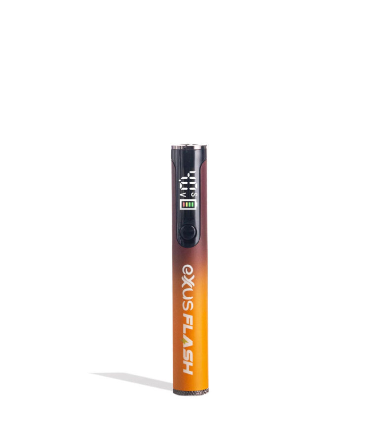 Sunset Exxus Vape Flash Flashlight and 510 Variable Voltage Battery Front View on White Background