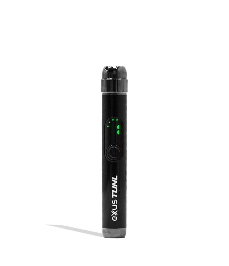 Black Exxus Vape TUNL 510 Thread Battery Front View on White Background