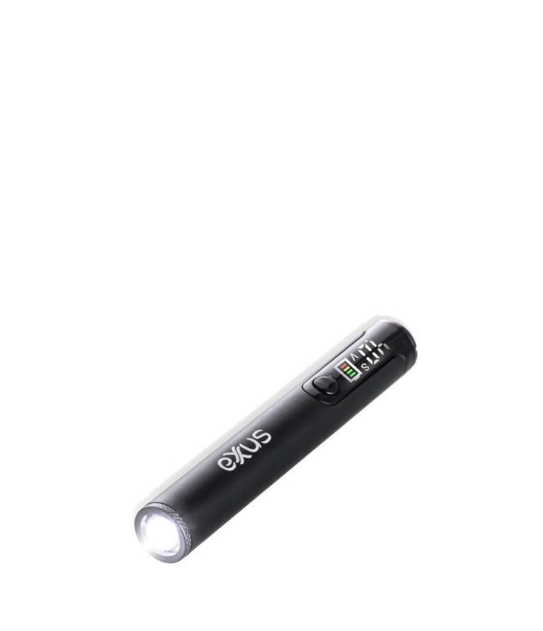 Raven Exxus Vape Flash Flashlight and 510 Variable Voltage Battery Down With Flash View on White Background