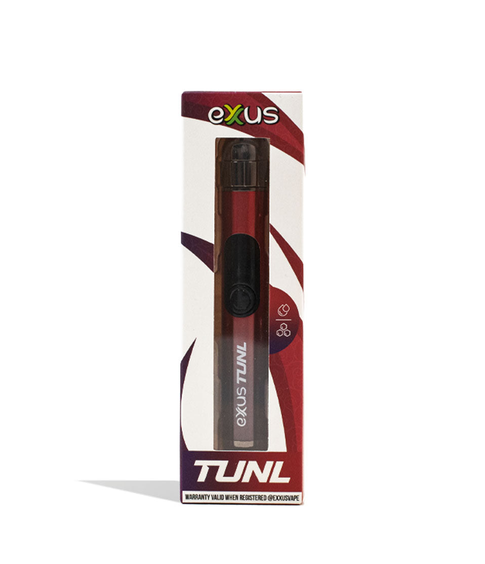 Crimson Exxus Vape TUNL 510 Thread Battery Packaging Front View on White Background