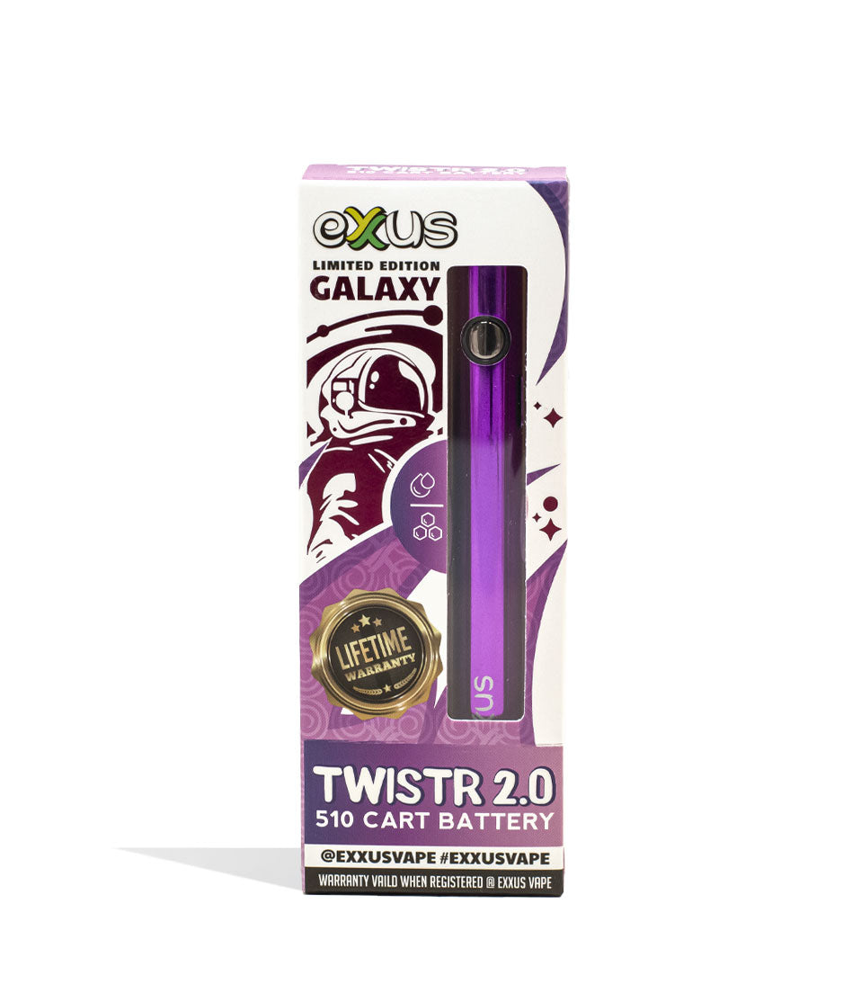Galaxy Exxus Vape Twistr 2.0 510 Thread Battery Packaging Front View on White Background