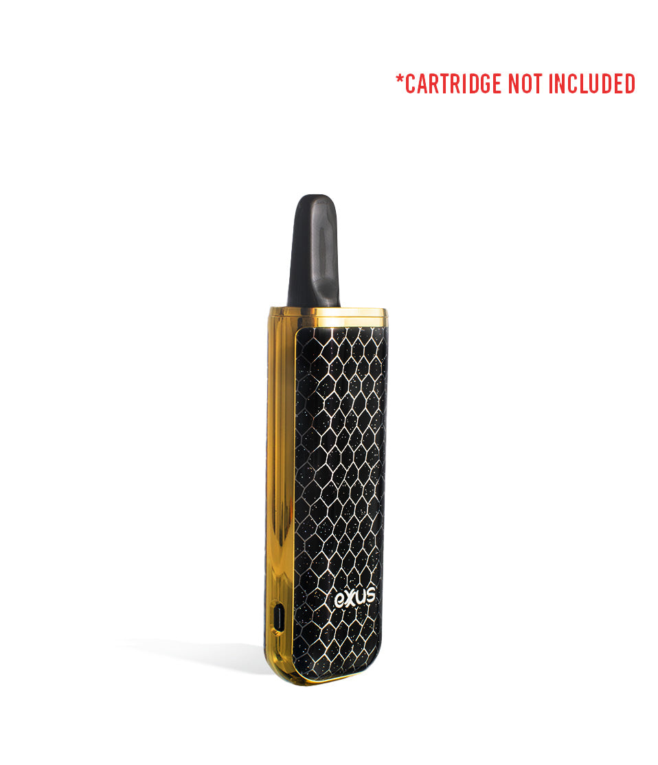 Black Gold Cobra side view Exxus Vape MiNovo 510 Thread Battery on white background