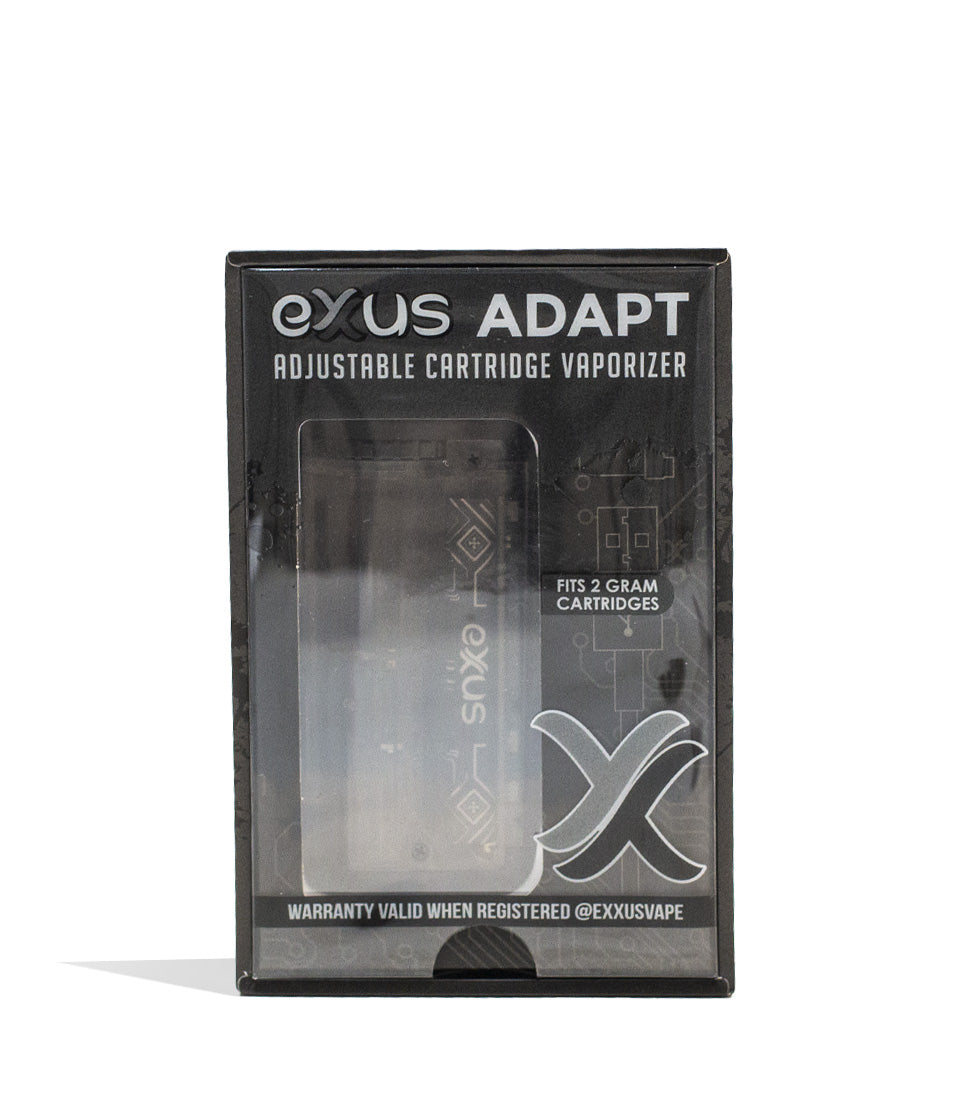 Black Exxus Vape Adapt 510 Thread Battery Packaging Front View on White Background