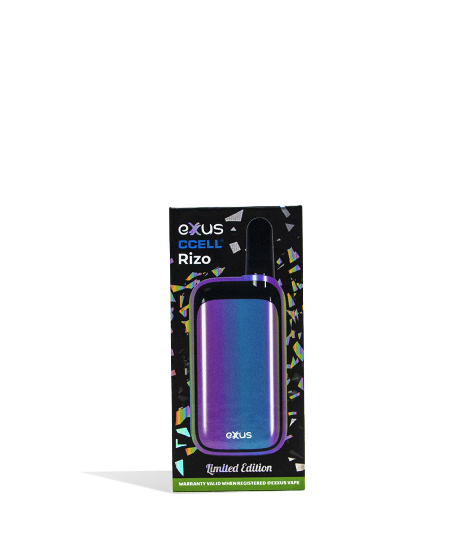 Full Color Exxus Vape Rizo 510 Thread Battery packaging on White Background
