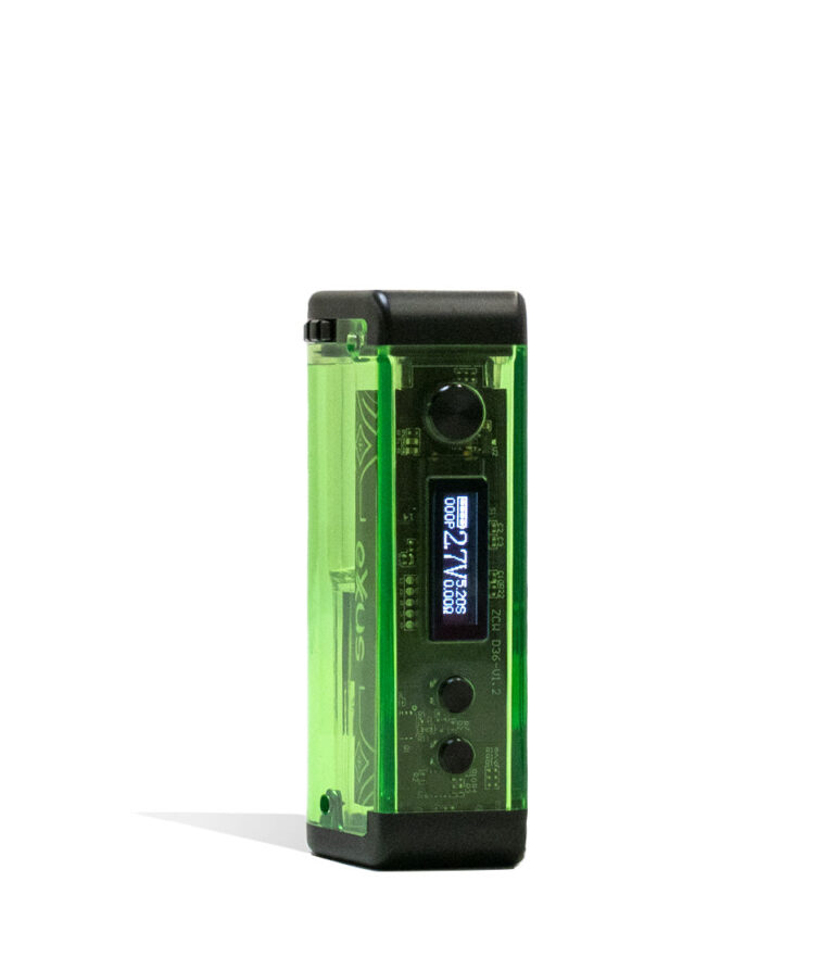 Green Exxus Vape Adapt 510 Thread Battery Front View on White Background
