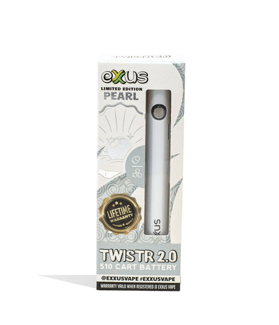 Pearl Exxus Vape Twistr 2.0 510 Thread Battery Packaging Front View on White Background
