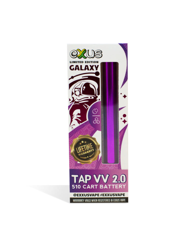 Galaxy Exxus Vape Tap VV 2.0 510 Thread Battery single pack on white background