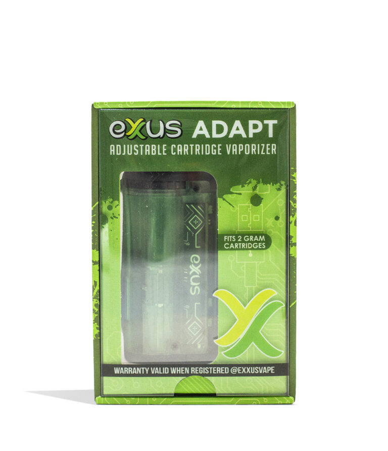 Green Exxus Vape Adapt 510 Thread Battery Packaging Front View on White Background