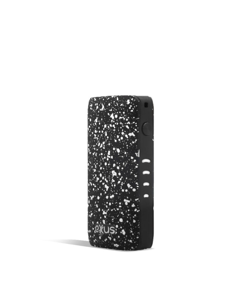 Black White Spatter side view Exxus Vape Push 510 Thread Battery on white background